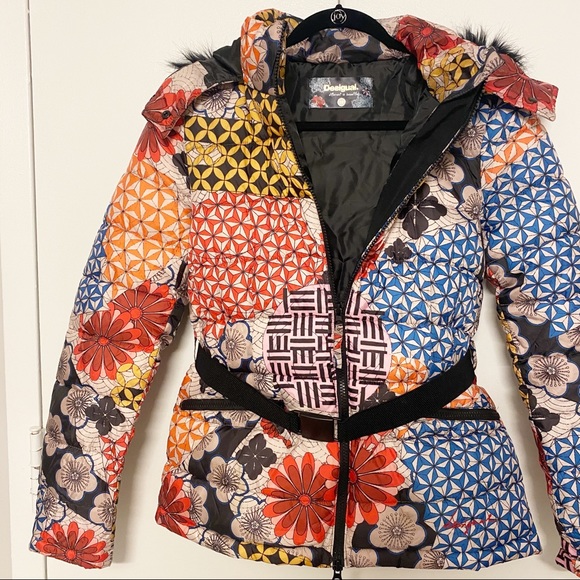 Desigual Patterned Puffer Coat - Picture 6 of 6